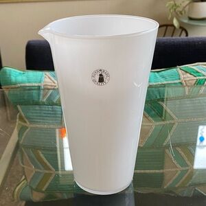 IKEA Discontinued VIKTIGT White Glass Pitcher Jug Handmade Glass Caraffe 6.5”